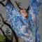 Шаль из хлопка и льна Petrusse Rosee Bleu 70х200 - фото 3