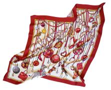 Шёлковый платок Luxury Silk & Wool Happy New Year 90х90 в интернет-магазине Posteleon