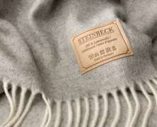 Плед из шерсти ягнёнка Steinbeck Teltow 3 h/grau серый в елочку 130х190 - фото 4
