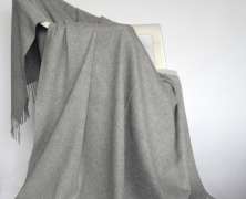 Плед ягнёнок/кашемир Steinbeck Modena 1/h'grau светло-серый 130х190 - фото 1