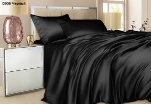 Постельное белье Luxe Dream Черный семейное 2/140x205 шёлк - основновное изображение