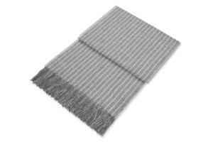 Плед альпака/овечья шерсть Elvang Stripes Grey 130х200 - основновное изображение