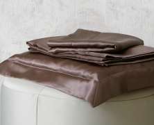 Простыня шелковая Gingerlily Uni Silk Flat для укрывания 280х310 какао - фото 1