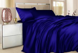 Постельное белье Luxe Dream Синий евро 200x220 шёлк - основновное изображение