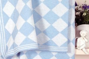 Плед шерстяной Luxberry Imperio 50 100х150 голубой/белый - основновное изображение
