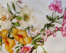 Шёлковый платок Luxury Silk & Wool Spring Flowers 95х95 - фото 2