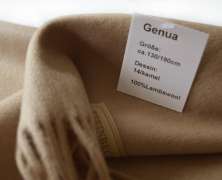 Плед из шерсти ягнёнка Steinbeck Genua kamel коричневый 130х190 - фото 3