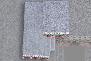 Комплект из 2 полотенец Vingi Ricami Tulip Blu 40x60 и 60x110 - основновное изображение
