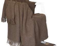 Плед из шерсти ягнёнка Steinbeck Gobi Natur коричневый 140х190 в интернет-магазине Posteleon