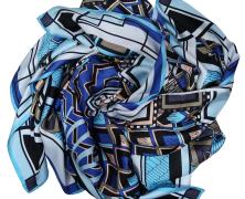 Шёлковый платок-палантин Luxury Silk & Wool Geometry Сlassic 130х170 - фото 3