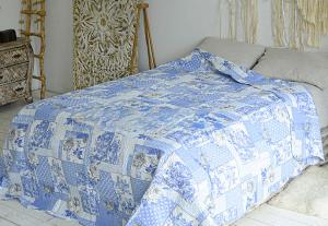 Одеяло-покрывало Servalli Etoil de France Blu 255х255 полиэстер/хлопок - основновное изображение