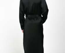 Халат шелковый мужской Luxe Dream Black длинный - фото 3