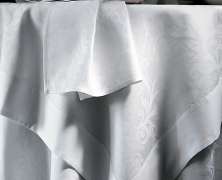 Круглая скатерть Blanc Des Vosges Ombelle Blanc Ø175 + 6 салфеток 50х50 - фото 1