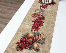 Новогодняя дорожка на стол Rico Design Снежинки 44х135 гобелен - фото 1