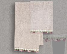 Комплект из 2 полотенец Vingi Ricami Tulip Grigio 40x60 и 60x110 в интернет-магазине Posteleon