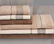 Комплект из 6 полотенец Vingi Ricami Ines Beige 40x60 и 60x110 в интернет-магазине Posteleon
