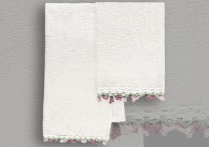 Комплект из 2 полотенец Vingi Ricami Tulip Bianco 40x60 и 60x110 - основновное изображение